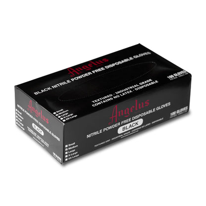 Guanti monouso Angelus in nitrile, nero, 6 mil, 100 guanti.